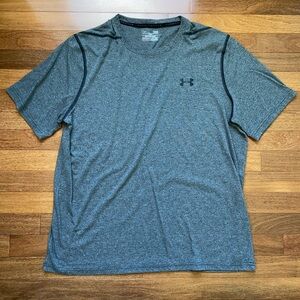 Under armour, gray loose heat gear, short sleeve